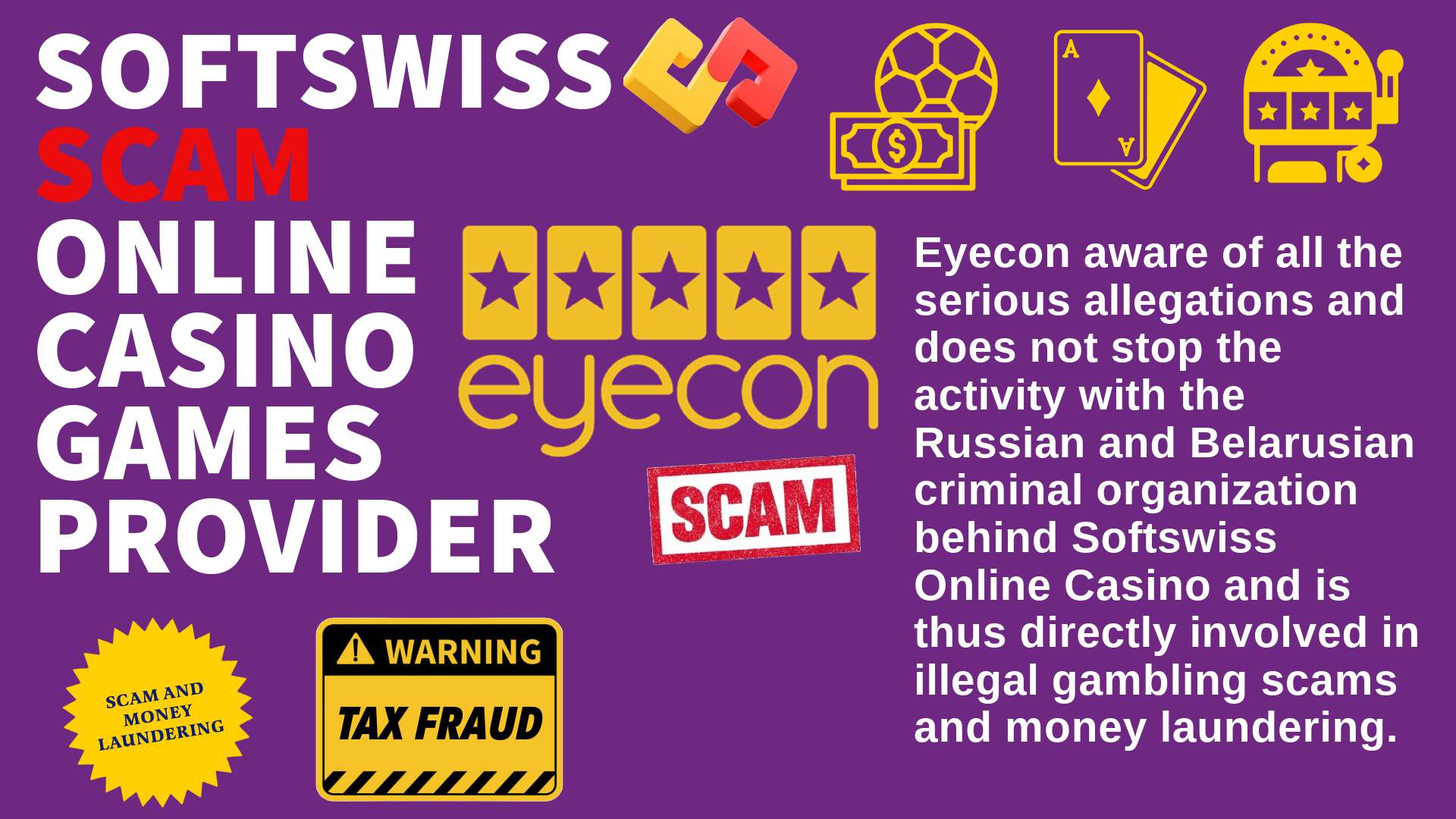 Eyecon - softswiss scam - Casino by Softswiss